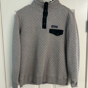 Patagonia Gray Turtleneck Sweater with Quilted Design